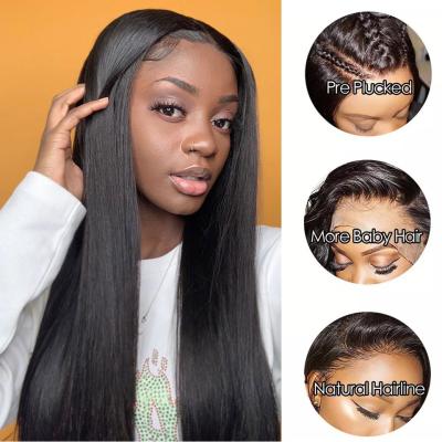 China Body Wave Brazilian Straight Pre Plucked Raw Virgin Cuticle Aligned Swiss Hairband 360 Lace Front Wig With Baby Hair Lace Front Wig for sale