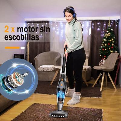 China Hot Car Amazon Echo Friend H603 Handheld Stick 2 In 1 Cordless Vacuum Cleaner With 4 LED Light 16KPA Steam Cleaner for sale