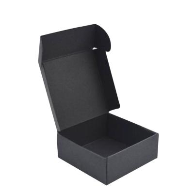 China Wholesale Custom Recyclable No Printing Black Cardboard 300gsm Paper Size 9*5.5*2.5cm Tuck Top Box Black Cardboard Paper Box For Gift for sale