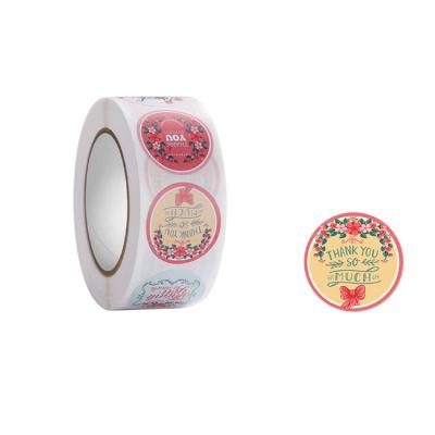 China Factory Price Waterproof Custom Printed Christmas Thanksgiving Sticker Labels Roll for sale