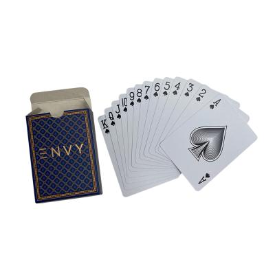 China Custom Logo Printed Advertising Promotional Paper Gold Stamping Paper Embossing Playing Cards With Box for sale