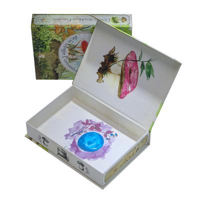 China Custom Printed Hardcover Book Personalized Magnetic Closed Boxes Reused Materials Cardboard Gift Box Packaging Book Greeting Card for sale