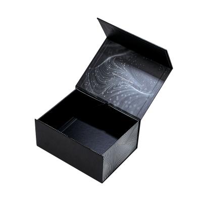 China Custom Factory Wholesale Luxury Black Logo Rigid Packaging Materials Cardboard Recycled Magnetic Closure Gift Box for sale