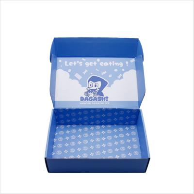 China Recycled Materials Customized Plain Blue Gloss Kraft Paper Cardboard T-Shirt Top T-shirt Folding Mailing Mailing Mailing Box for sale