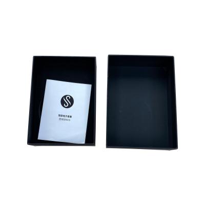 China Recycled Materials Lid-Up Luxury Black Textured Paper Cardboard Box Customized for sale