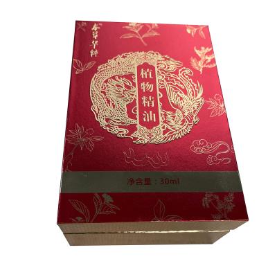 China Recycled Materials Custom Logo Red Gold Embossing Luxury Gift Lid Cardboard Box Packing Case And Base Box for sale