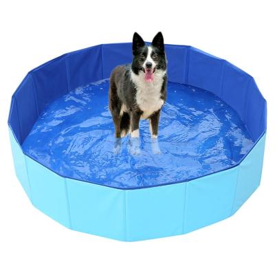 China Collapsible Stocked PVC Pet Swimming Pool Dog Pool Size Hot Selling Different Option For Small Large Dog Pet Tub for sale