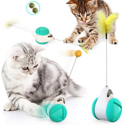 China Wholesale Stocked Cat Toys Tumbler Interactive Swing Toy for Cats Kitten Interactive Balance with Catnip Ball for Dogs Cats for sale