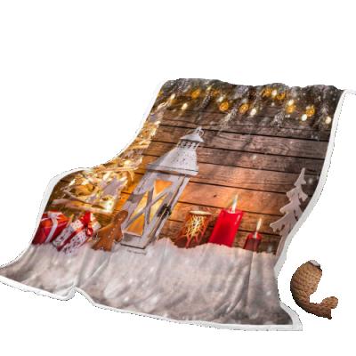 China Wholesale Warm Anti-Pilling Gift Plush Velvet Print Fleece Blanket Christmas for sale