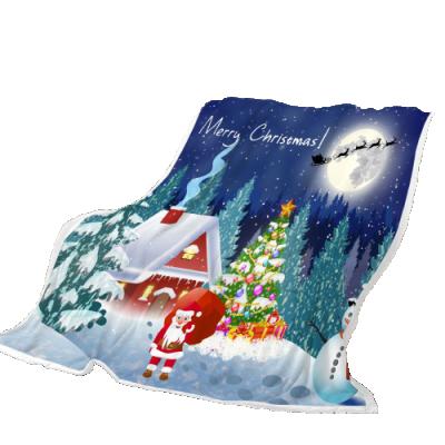 China Wholesale Warm Anti-pilling Plush Print Throw Fleece Blanket Gift For Christmas for sale