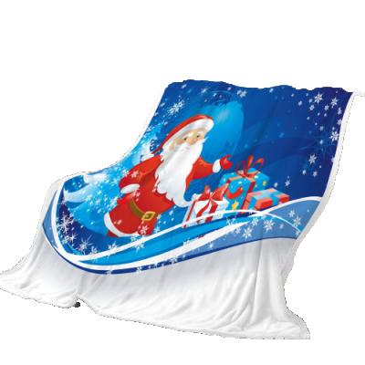 China Anti-pilling Wholesale Gift Customizing Blanket Printing King Queen Plush Western Christmas Glow for sale