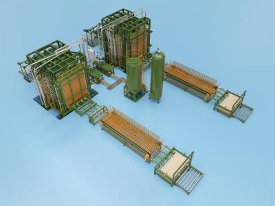 중국 완전 자동 접착판 생산 라인 8000KN 15-65 층 판매용