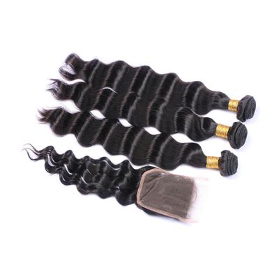 China 7A Virgin Human Hair Deep Wave 7A Unprocessed Human Hair Bundles Malaysian Deep Weave Bundles 100% Natural Color Remy Hair Extensions for sale