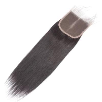 China Silky Straight 4x4 Virgin Brazilian Hair Wave 100% Lace Frontal Closure With Baby Hair for sale