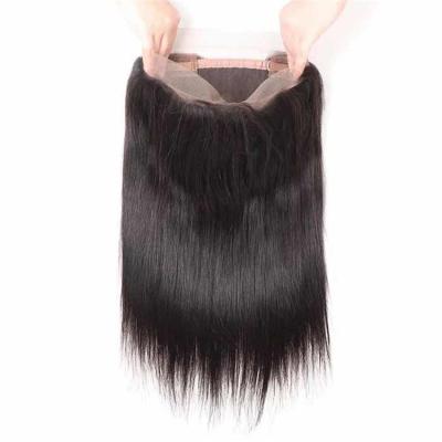 China Hot Sale Brazilian Virgin Hair Silky Straight Wave Ear To Ear Straight 360 Thin Skin Swiss Lace Front Headbands for sale