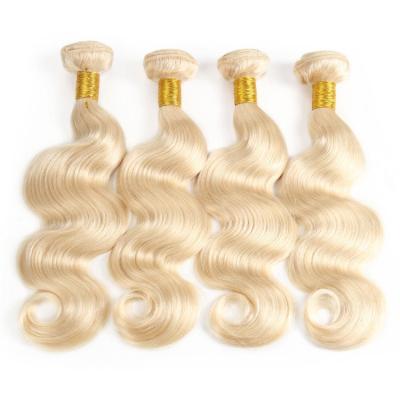 China High Quality Cheap Brazilian Remy Natural Honey Blonde Color Body Wave Straight Virgin Hair Silky Wavy Bundles #613 for sale