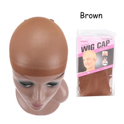 China 2pcs/pack Hair Salon Hair Salon Beige Black Beige Black Wig Net Nylon Caps For Making Wigs Stretching for sale