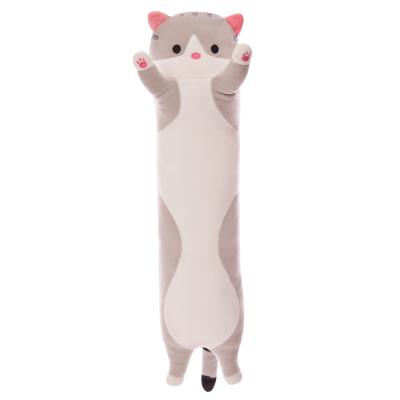 China Eco-friendly Material New Style Baby Kids Toys Soft Cat Big Hugging Plush Pillow Cartoon Long Cat Kitten Legs Pillow Sleeping Companion Bolster Toys for sale