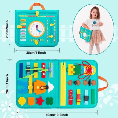 China STUFFED Ruled Book 27 in 1 Montessori Toddler Autism Toys Preschool Toys Travel Puzzle Learn Dress Basic Skills Sensory Toys for sale