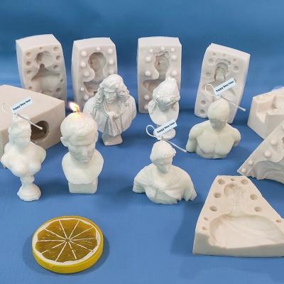 China Handmade Plaster Venus Aroma Candle Silicone DIY Viable Portrait Soap Molds for sale