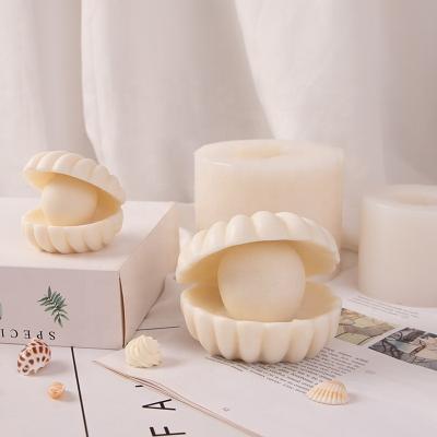 China BESGEN DIY Viable Pearl Shell Resin Crafts Custom Geometric Silicone Candle Molds Great For Candle Making for sale