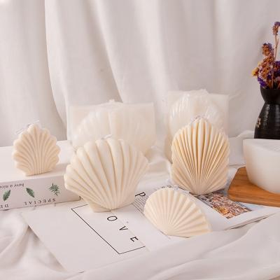 China BESGEN Viable Ocean Large Resin Shell Striped Large Resin Scallops Custom Geometric Silicone Candle Molds For Candle Making for sale