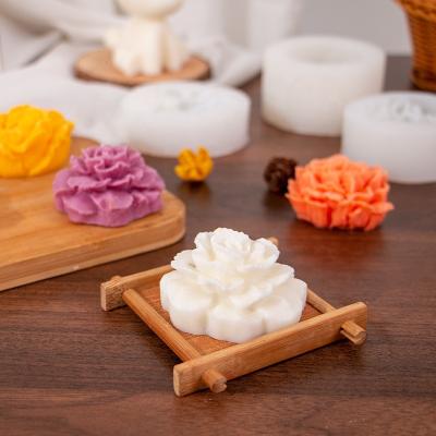 China BESGEN 3D Viable Flowers Valentine's Day Large Rose Aromatherapy Silicone Candle Molds Custom Geometric For Candle Making for sale