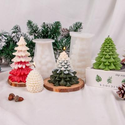 China BESGEN Christmas Tree Holiday Tree Viable Pine Cones Large Custom Geometric Silicone Candle Molds For Candle Making for sale