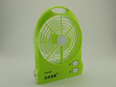 China High Capacity 1 Watt Portable Rechargeable Fan With Powerful LED Light for sale