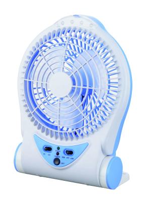 China Blue Rechargeable Battery Operated Table Fan , Portable Charging Fan for sale