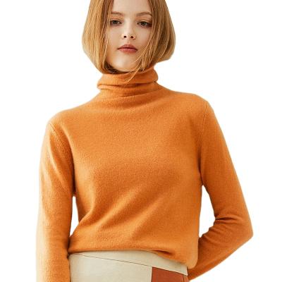 China Winter Loose Anti-wrinkle Pleat Collar Fall Cashmere Sweater Knitted 100% Cashmere Custom Women's Cashmere Custom for sale