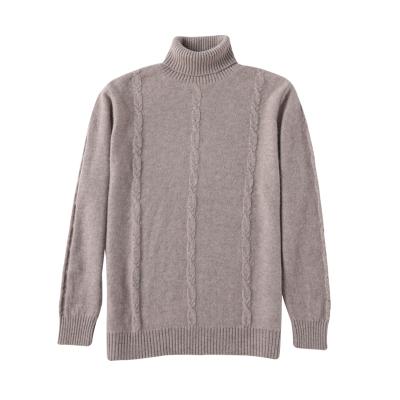 China Custom Merino wool cashmere casual sweater men anti-pilling intarsia knit sweater turtle neck for sale