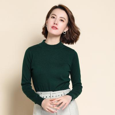 China Stain Resistant Korea Style Soft And Intellectual Ladies Sweater Jumper Long Sleeve Screw Neck Sweater for sale