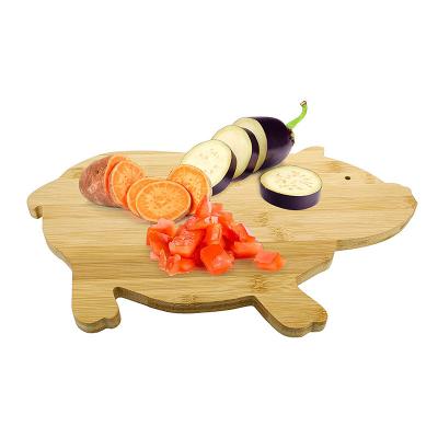 China Disposable Custom Animal Pig Shaped Bamboo Cutting Board For Home Kitchen for sale