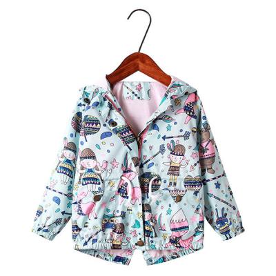 China Excellent quality low price spring and autumn raincoat girls printed anorak for sale