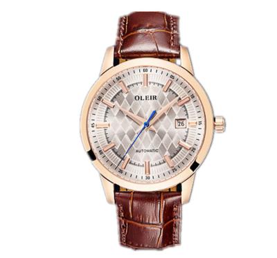 China Hot Selling OEM Day/Date Wrist Movement Design Brand Automatic Mechanical Watch Genuine Leather Mechanical Watch for sale