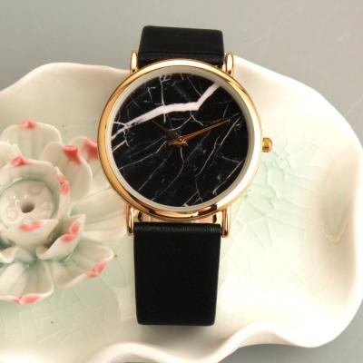 China Non-specific marble dial polish watch Japan movt marble women quartz movement for watches PC21S movement ladies watches for sale