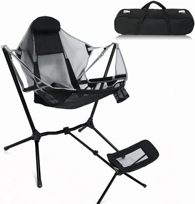 China Simplicity Modern Camping Chairs Rocking Camping Chair Folding Chairs For Outdoor With Handbag Footrest for sale