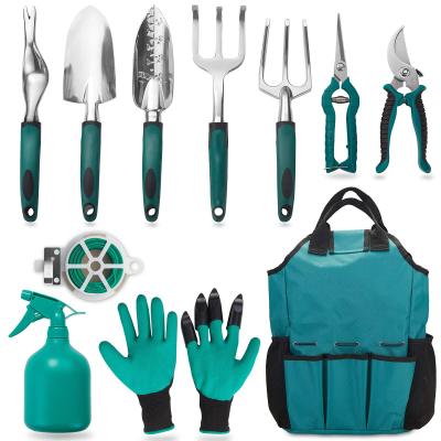 China Modern Steel Garden Tool Kit Aluminum Alloy Garden Hand Tool Starter Kit With Bag Heavy Duty Gardening Hand Tools for sale