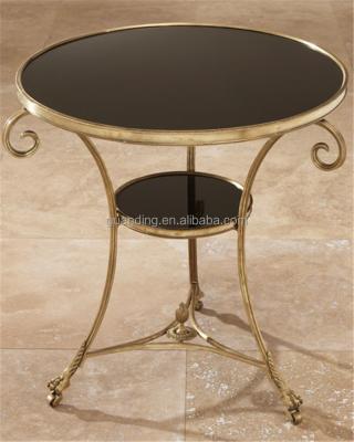 China Modern CONSOLE TABLE Cheap Round Glass Metal Round End Table for sale