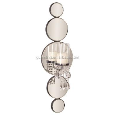 China art & Fashion Collectable Modern Glass Crystal Wall Mirrored Pedestal Sconce for sale