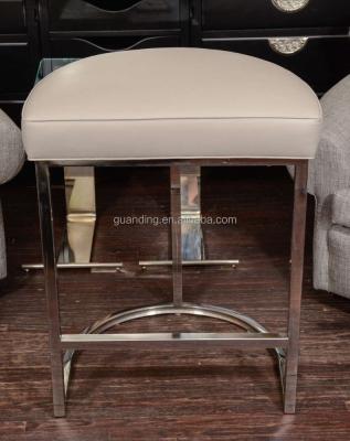 China stool home & Ottoman Stainless Steel Leg Mirrored Bedroom Stool for sale