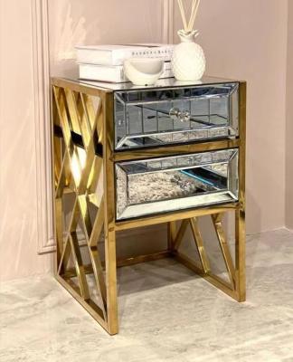 China Contemporary Luxury Mirrored Stainless Steel Coffee Side Table For Living Room Mirrored Center Table Wholesale for sale