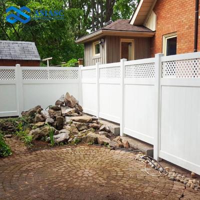 China New Arrival Outdoor Decorative Privacy Fence PVC Barrier Panels Anti Climb Composite Security Privacy Easily Assembled Plastic Fence for sale