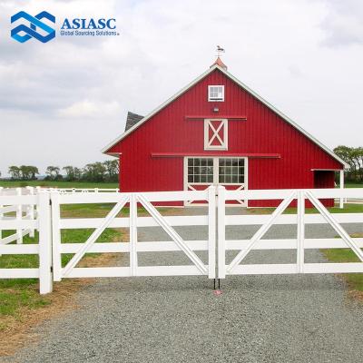 China Easily Assembled 2022 Hot Selling No Climb Horse Fence White PVC Horse Farm Fence For Horses Used for sale