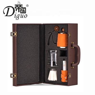 China Amazon Sustainable Hot Selling Black Color 300ml Hand Drip Tea And Coffee Set With Gift Bag for sale