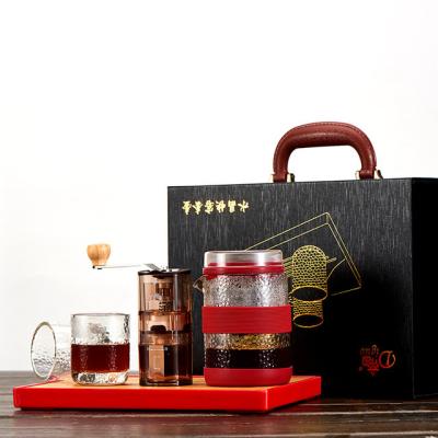 China Diguo 400ml Red Color Sustainable Portable Cold Brew Over Coffee Tea Maker Gift Set Packaging For Tea Coffee for sale