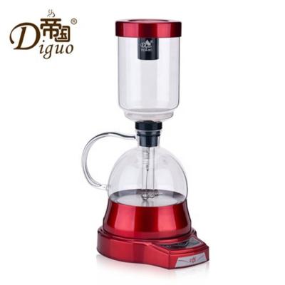 China Diguo 220V 110V Outdoor Electric Digital Touch Screen Red Color Siphon Glass Balancing Coffee Maker For Family Use for sale