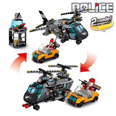 China Intelligence Development Intelligence Development LELE BROTHER BRAND Police Car Aricraft Brick Patrol Helicopter Toys Building Educational Gift for sale