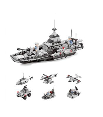 China Intelligence Development Yuanyuanle Aircraft Carrier Building Block Toys Educational Military Warship Toy Model Bricks for sale